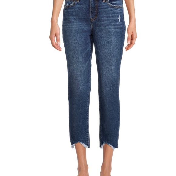 TIME and TRU Cropped Jeans Size 18 Womens Boyfriend Distressed Cut Off Bottoms - Picture 3 of 8